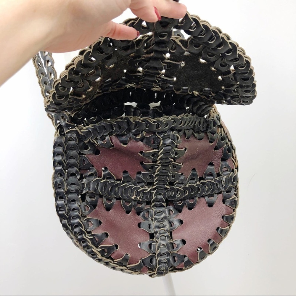 Vintage Leather Patchwork Bohemian Crossbody Mess… - image 5